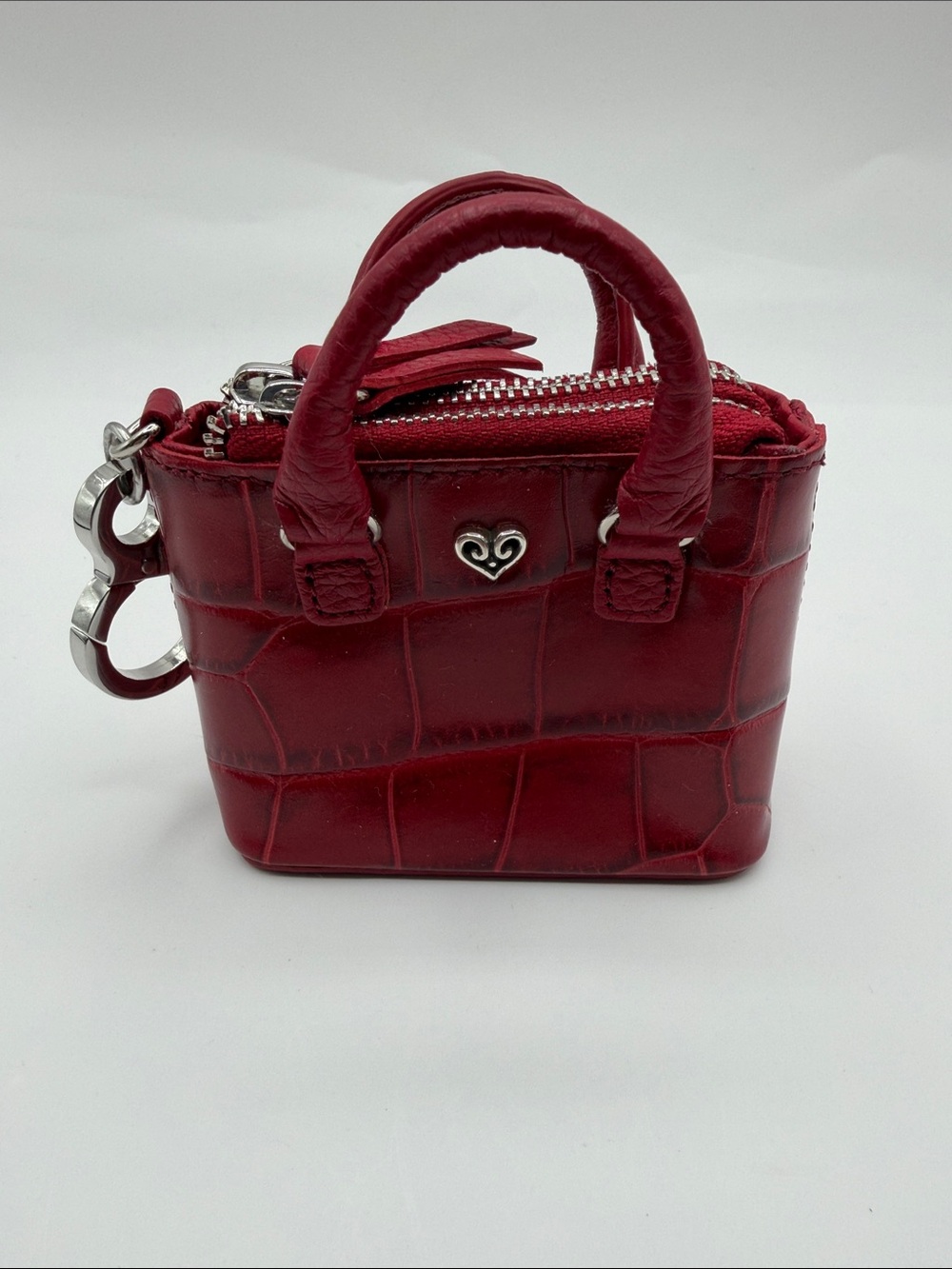 NWOT Brighton Lip Stick Red Croc Embossed Keychain Coin Purse